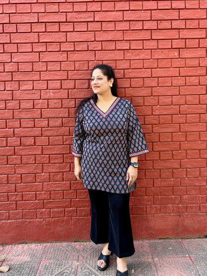 Black Ambi Handblock Kurti