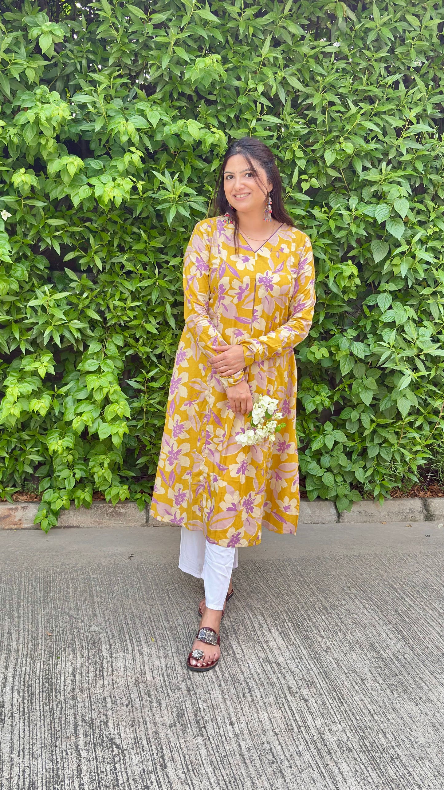 Mustard Meadow A-Line Kurta