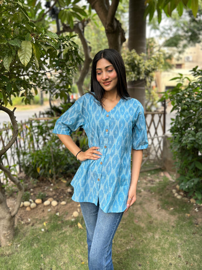 Blue ikkat shirt