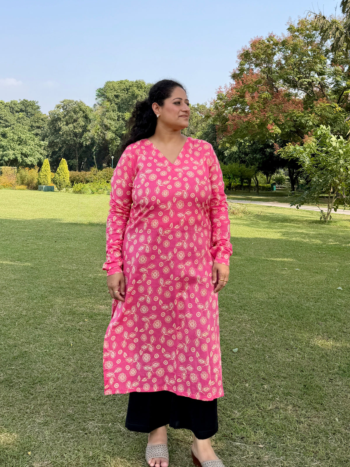 Pink Paisley Kurta