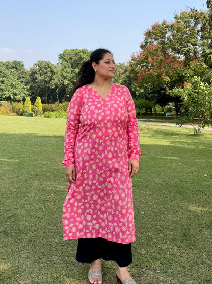 Pink Paisley Kurta