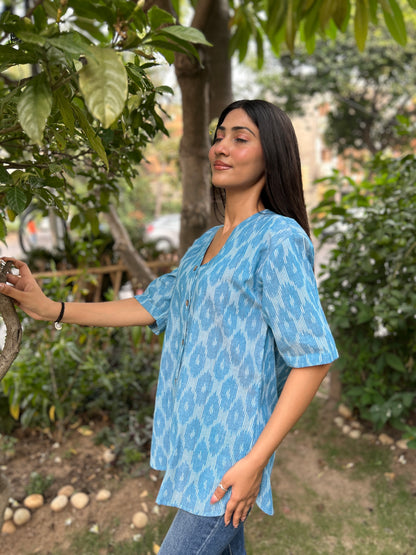 Blue ikkat shirt