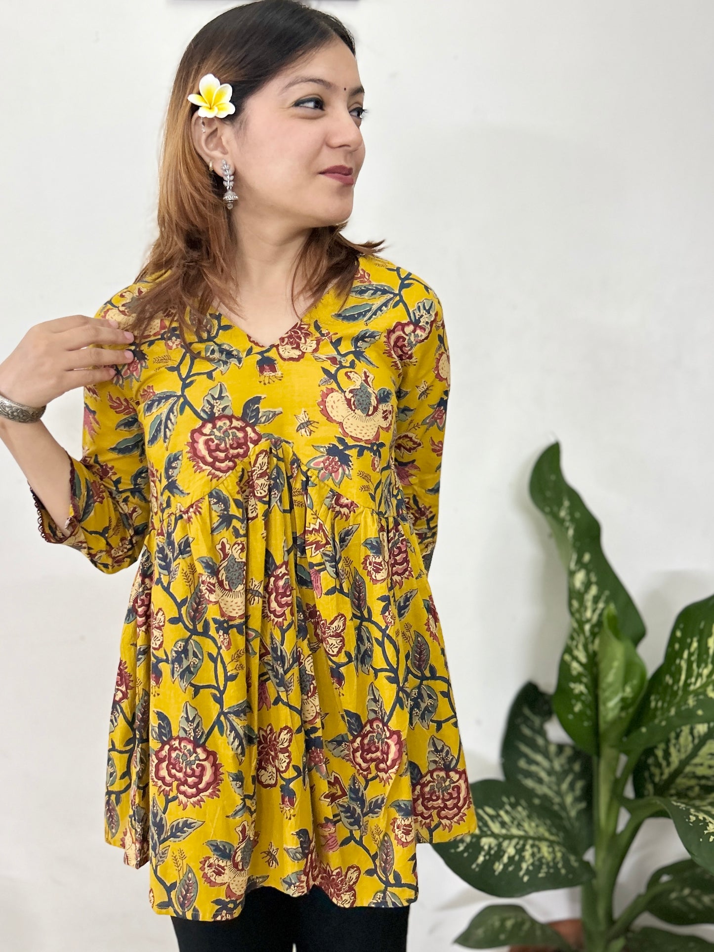 Mustard Blossom Flared Top