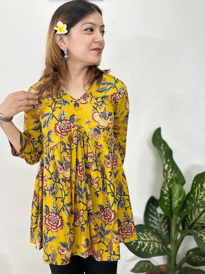 Mustard Blossom Flared Top
