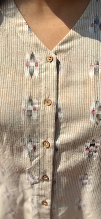 Beige ikkat shirt