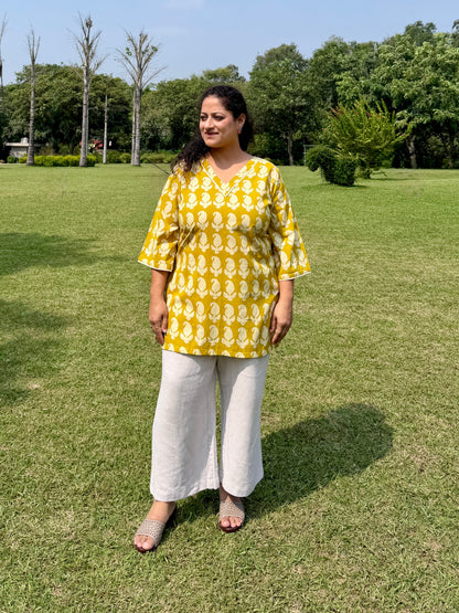 Yellow Butti Kurta