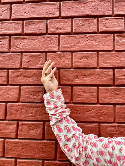 Gulabi Booti Cotton Kurta