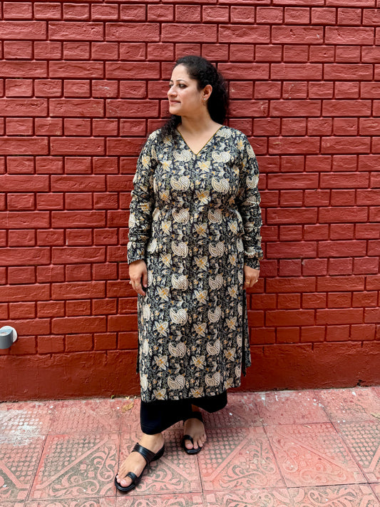 Black Printed Kurta