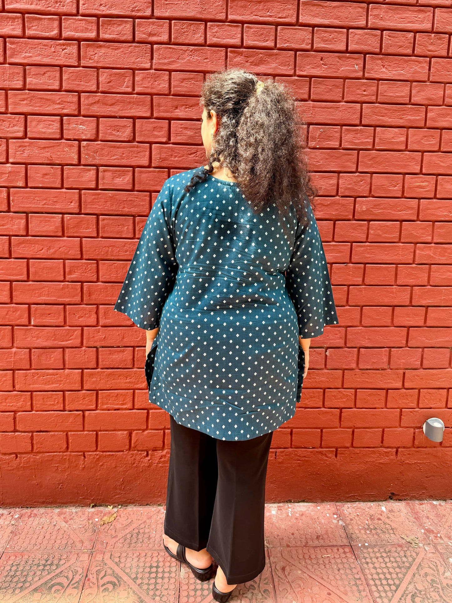 Blue Dot Kurta