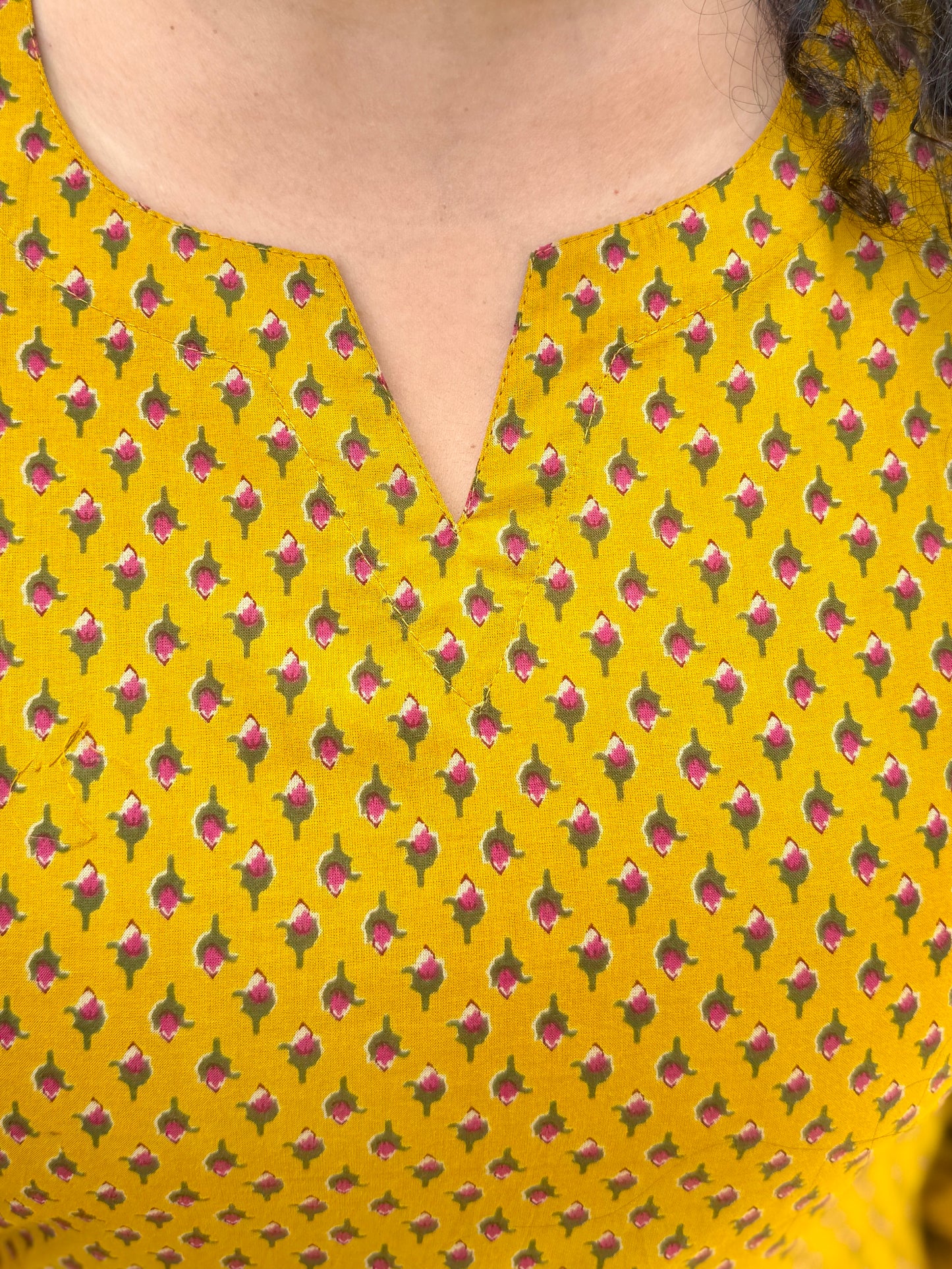 Mustard Buti Long Kurta