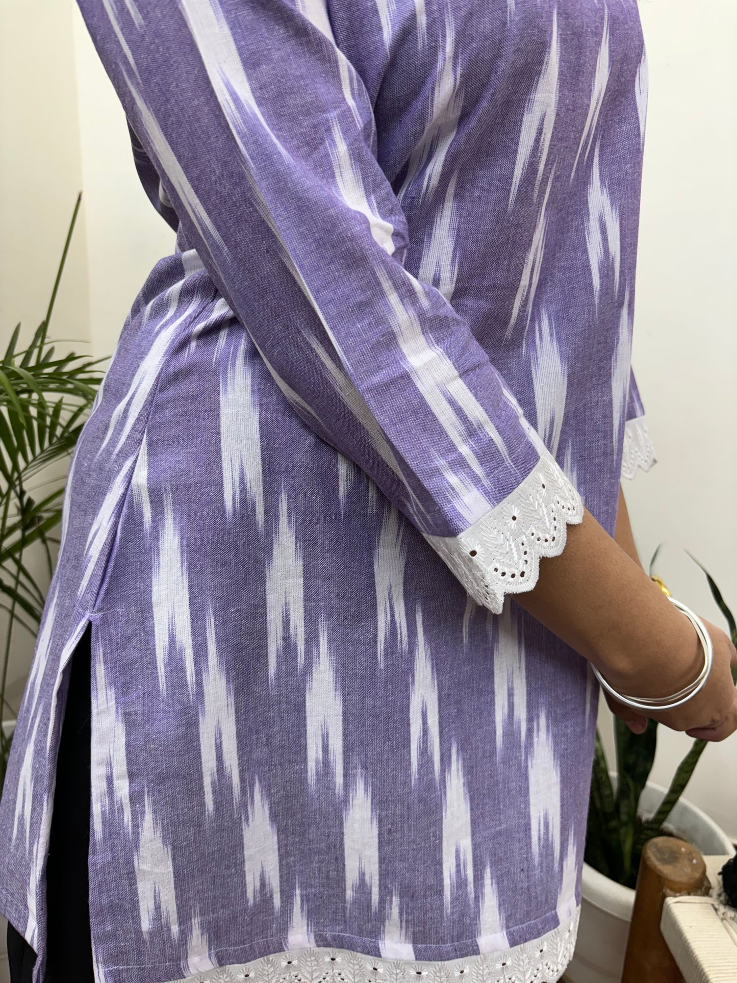 Lavender Ikkat kurti