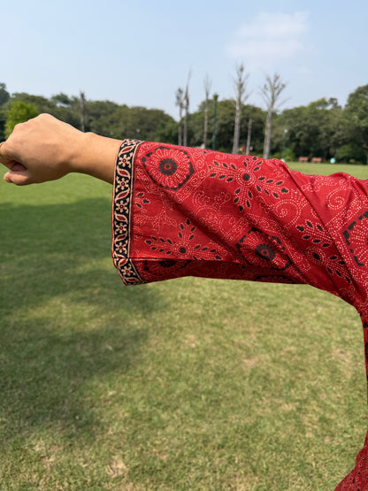 Red Printed Kurta