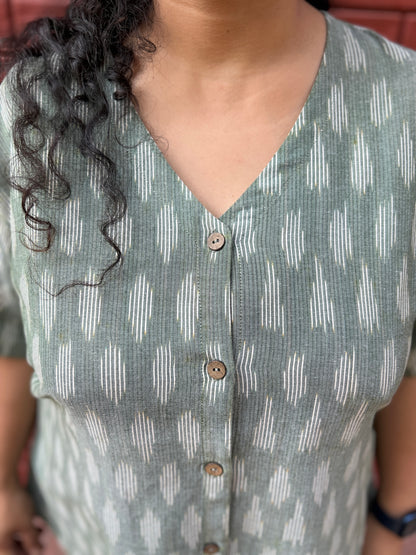 Pista Green Ikkat Shirt