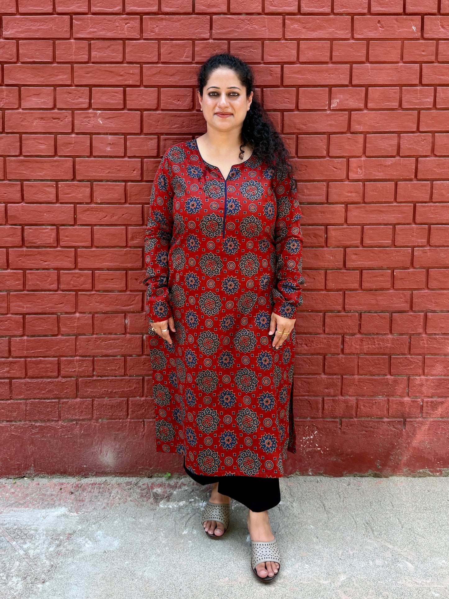 Surkh Red Cotton Kurta