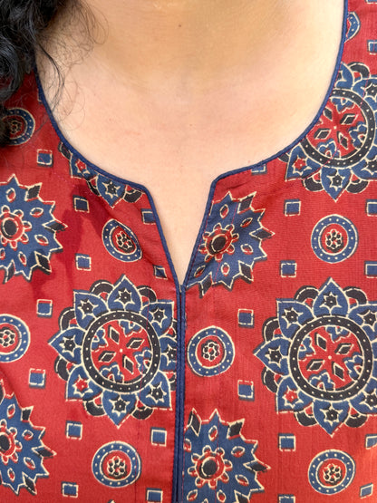 Surkh Red Cotton Kurta