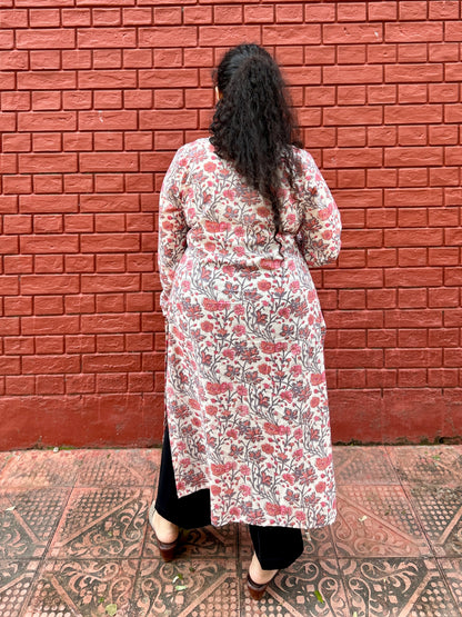 Soft pink flower kurta