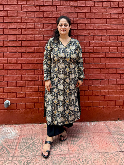 Black Printed Kurta