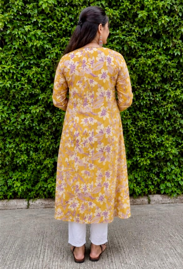 Mustard Meadow A-Line Kurta