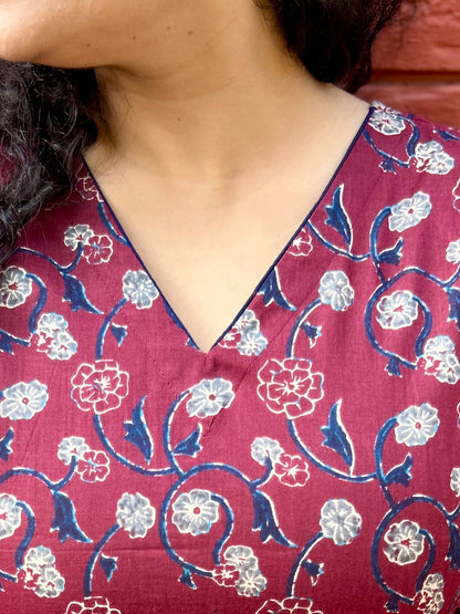 Wine Garden Straight Kurta