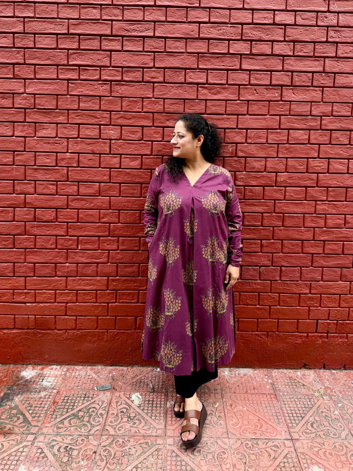 Mulberry Bloom Cotton Kurti