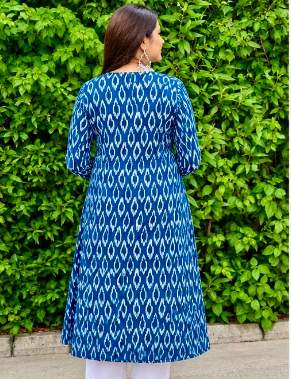 Indigo Ikat A-line Kurti