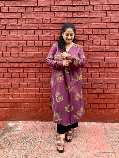 Mulberry Bloom Cotton Kurti