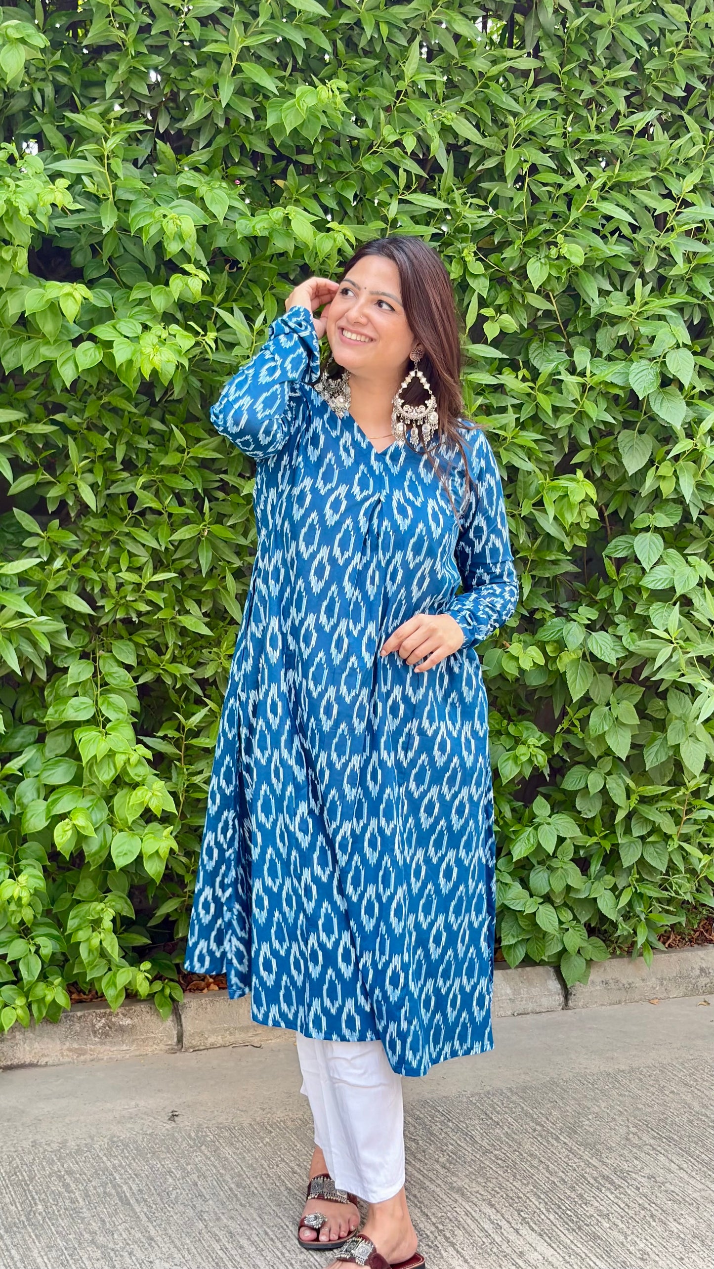 Indigo Ikat A-line Kurti
