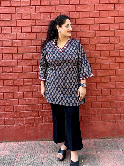 Black Ambi Handblock Kurti