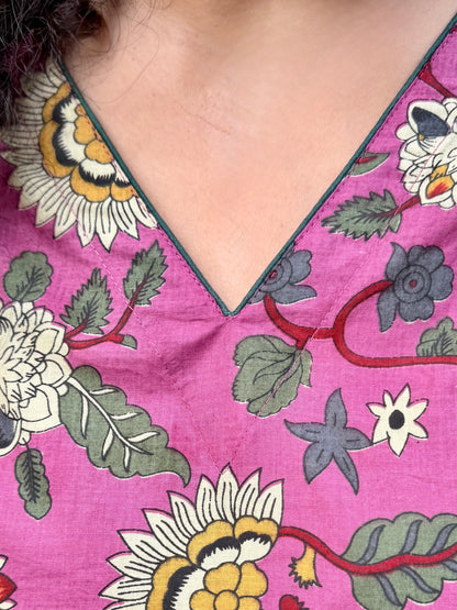 Pink Floral Kurta