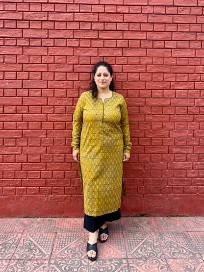 Mustard Design Kurta