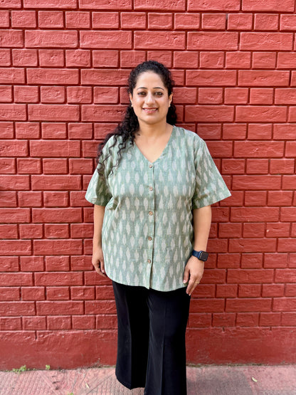 Pista Green Ikkat Shirt