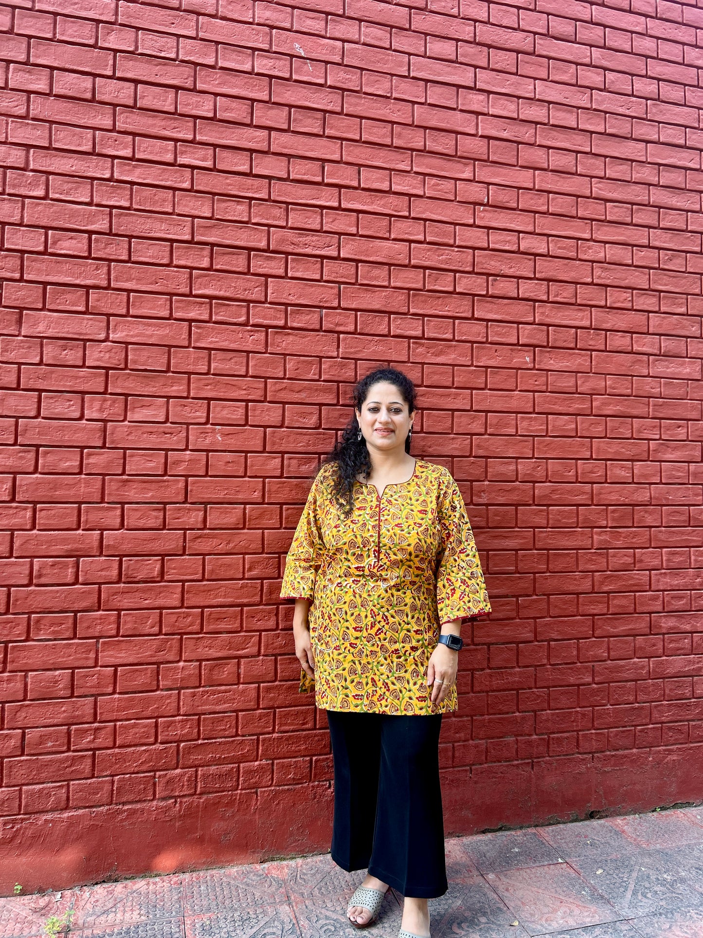 Sunshine Bloom Handblock Kurti