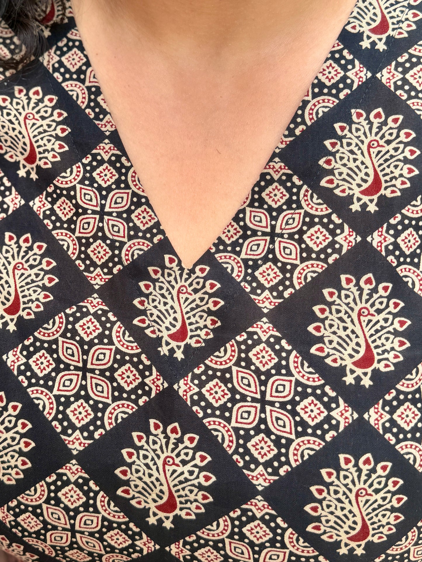Black Geometric kurta