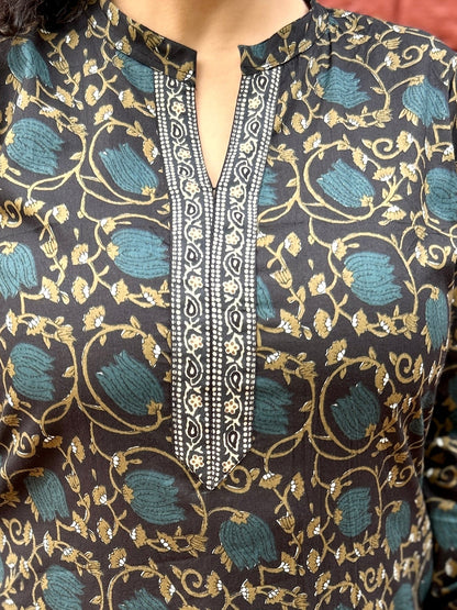 Black Lotus Ajrakh Kurta