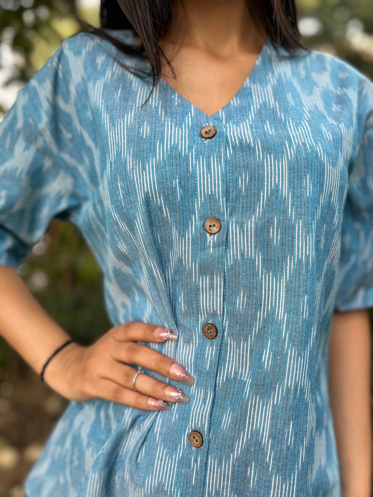 Blue ikkat shirt