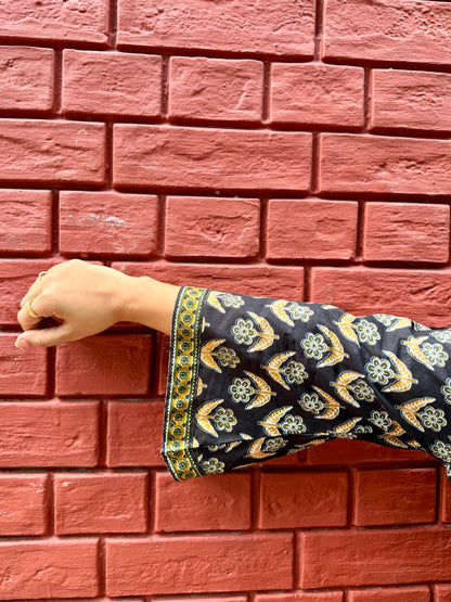 Noor Black Printed Kurta