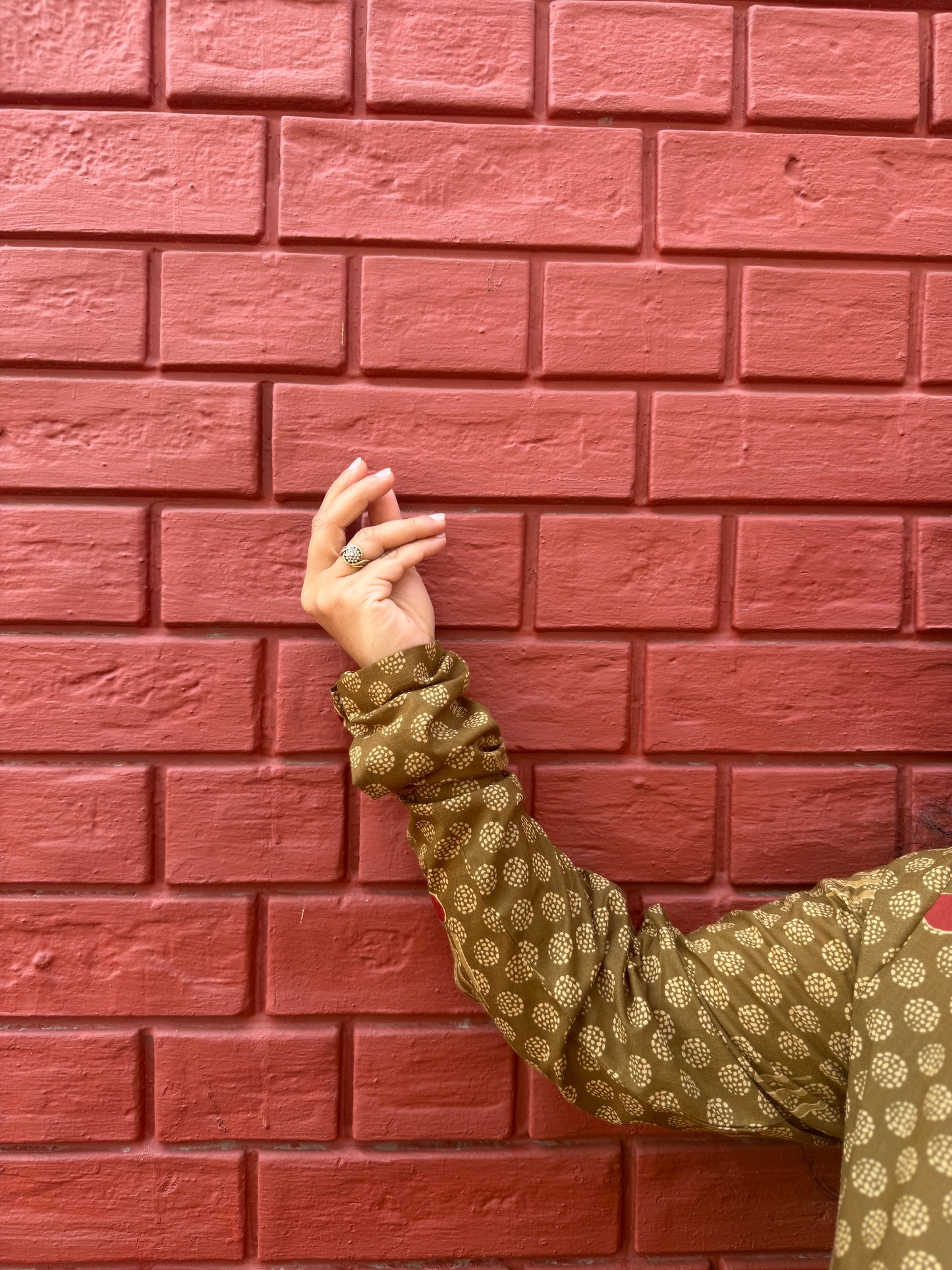 Olive Printed  Kurta