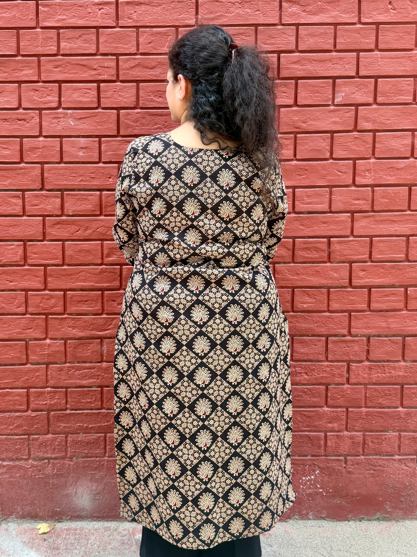 Black Geometric kurta
