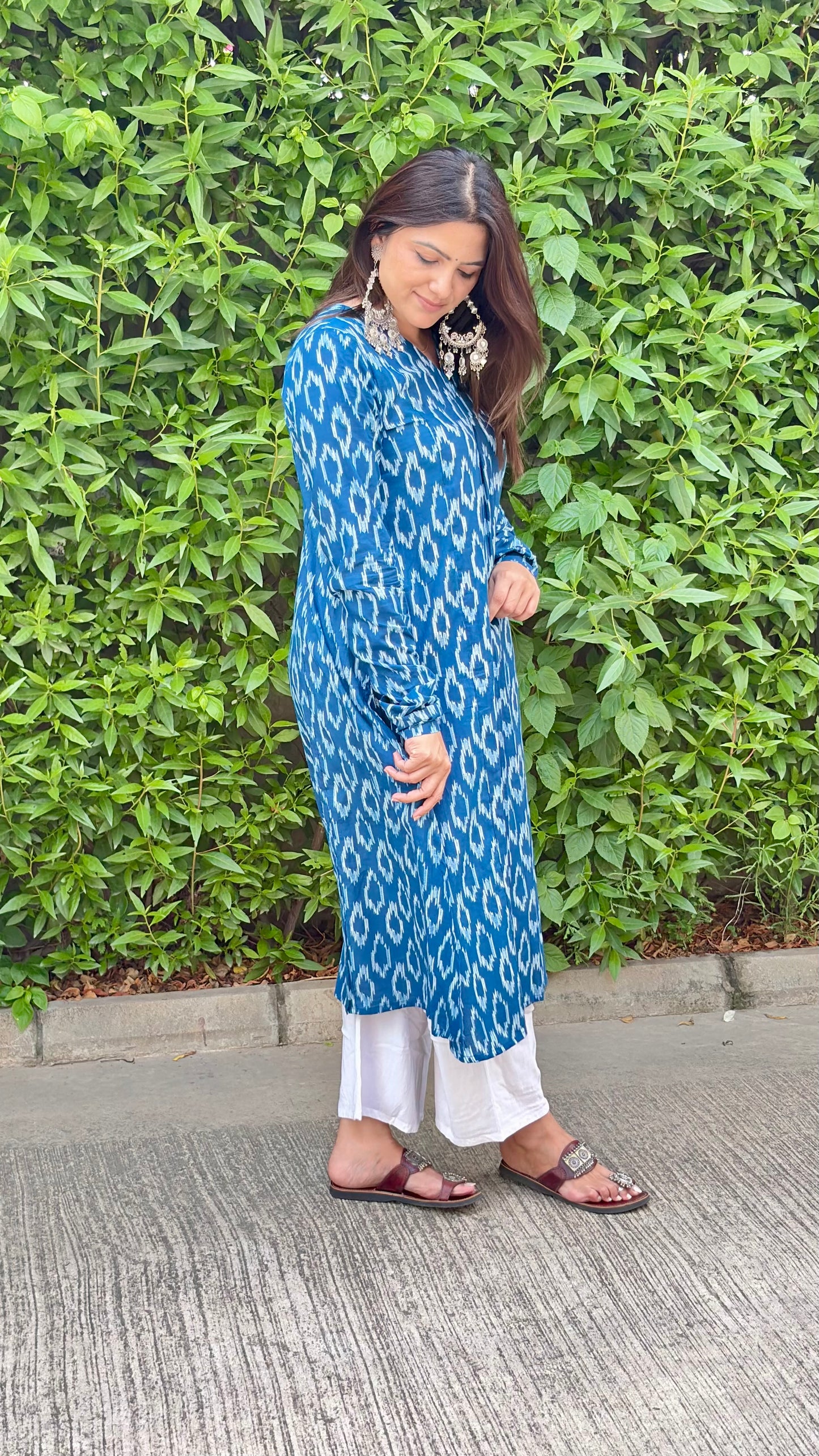 Indigo Ikat A-line Kurti