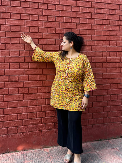 Sunshine Bloom Handblock Kurti