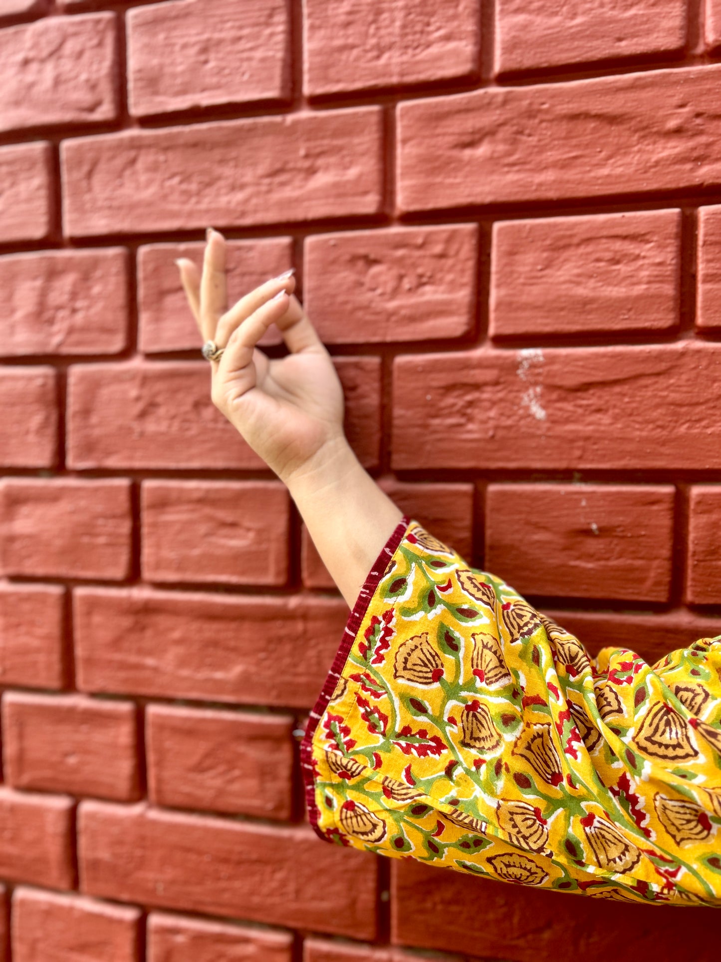 Sunshine Bloom Handblock Kurti