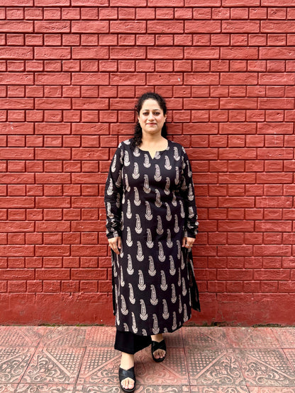 Black Paisley Kurta
