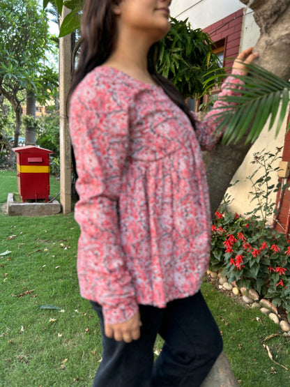 Soft pink floral top