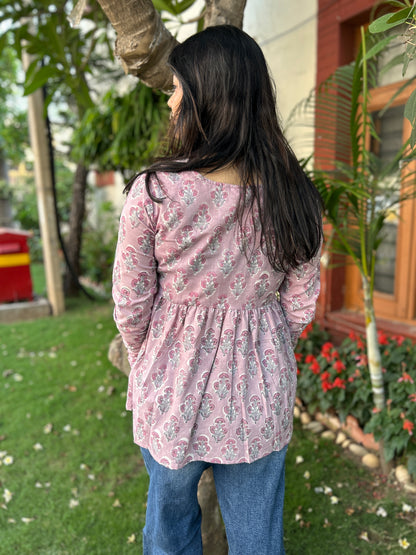 Pink Chudhi Sleeves Top