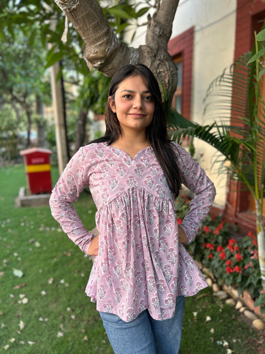 Pink Chudhi Sleeves Top