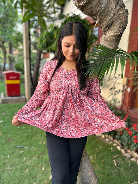 Soft pink floral top