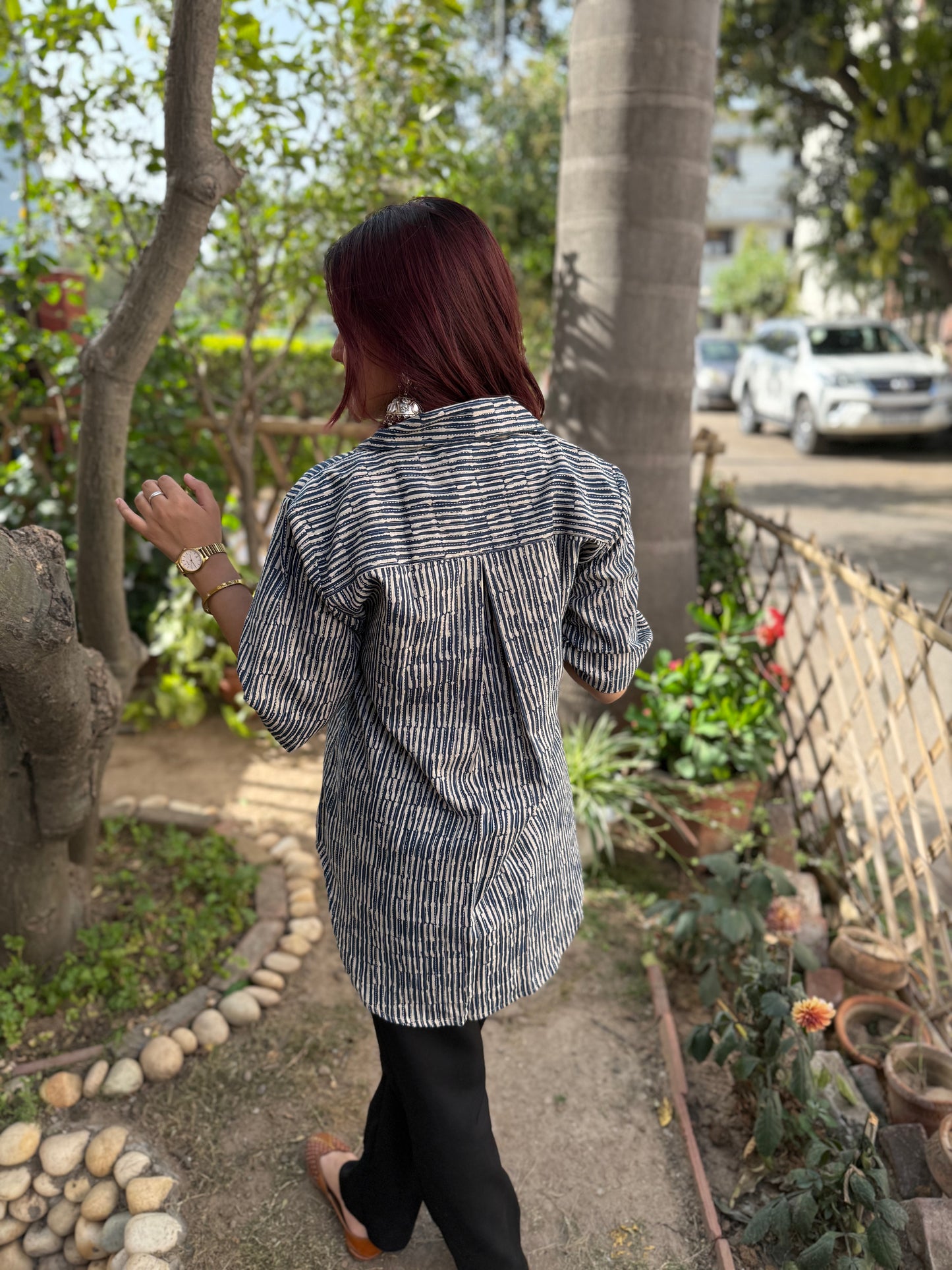 Indigo Stripe Top