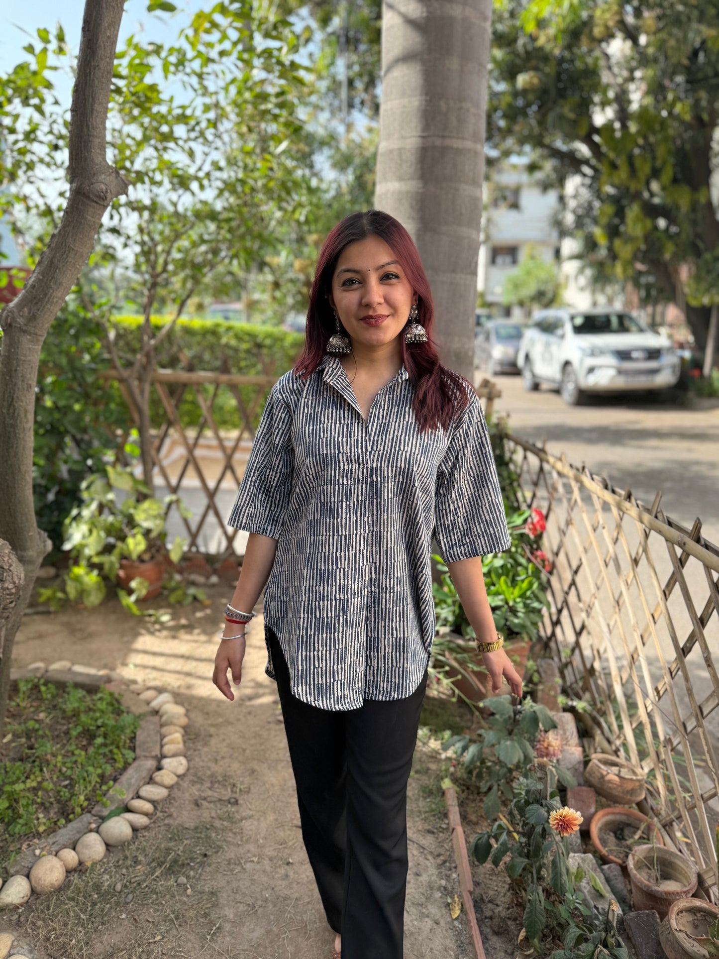 Indigo Stripe Top