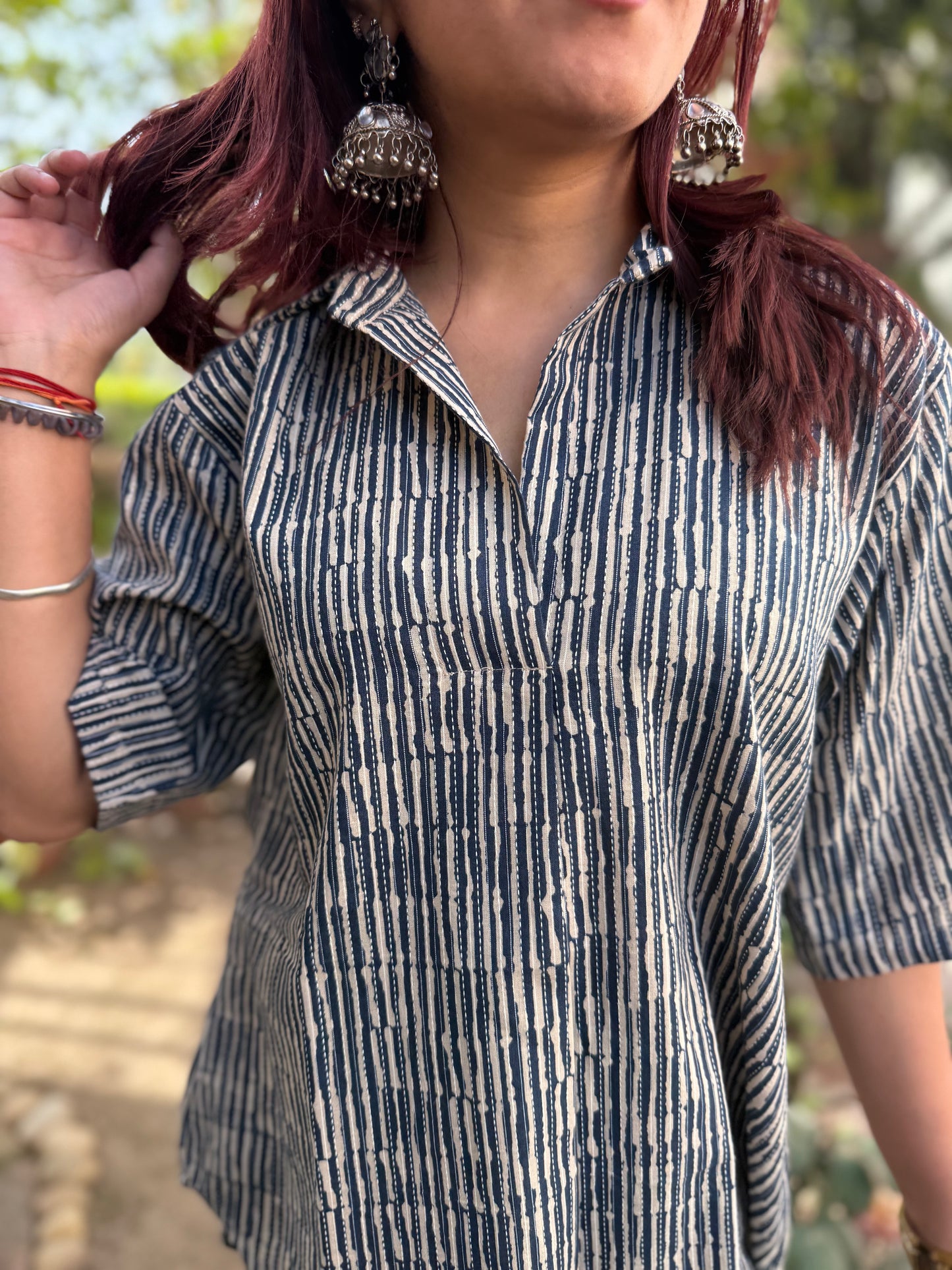 Indigo Stripe Top