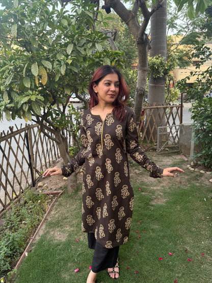 Brown butta kurta